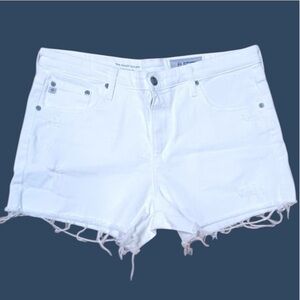 AG The Hailey Cut Off Ex Boyfriend Short in White Size 32R